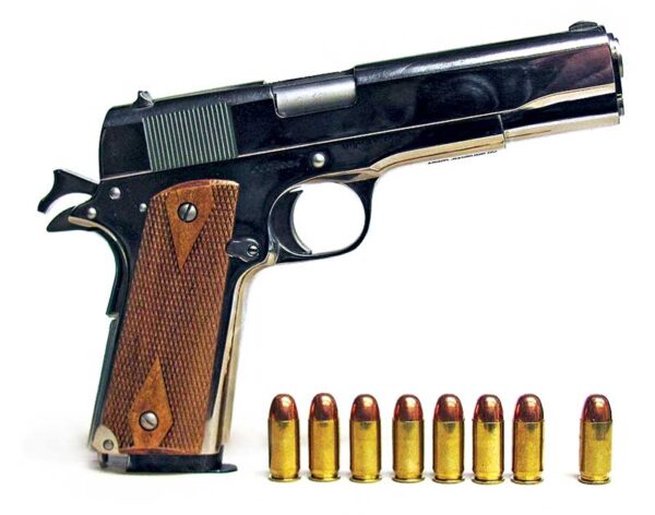 Cimarron Firearms 1911A1 Standard 45 ACP Pistol 5" Barrel 8+1 Round Parkerized Slide Walnut Grip Parkerized Frame