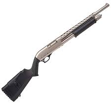 Rock Island Armory All Generation Tactical 12 Gauge 18.5" Nickel - 5+1 Rounds | 18.5" Barrel | 3" Chamber | Black Synthetic Stock | Synthetic | Stainless/Silver